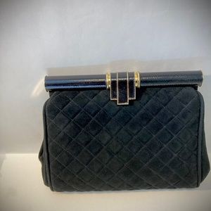 Susan Gail quilted black suede shoulder/clutch bag